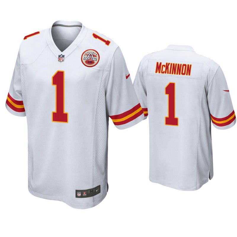 Men Kansas City Chiefs #1 Jerick McKinnon Nike White Game Player NFL Jersey->kansas city chiefs->NFL Jersey